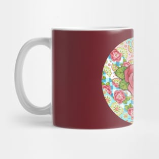 Mandala and Rose Stripe Mug